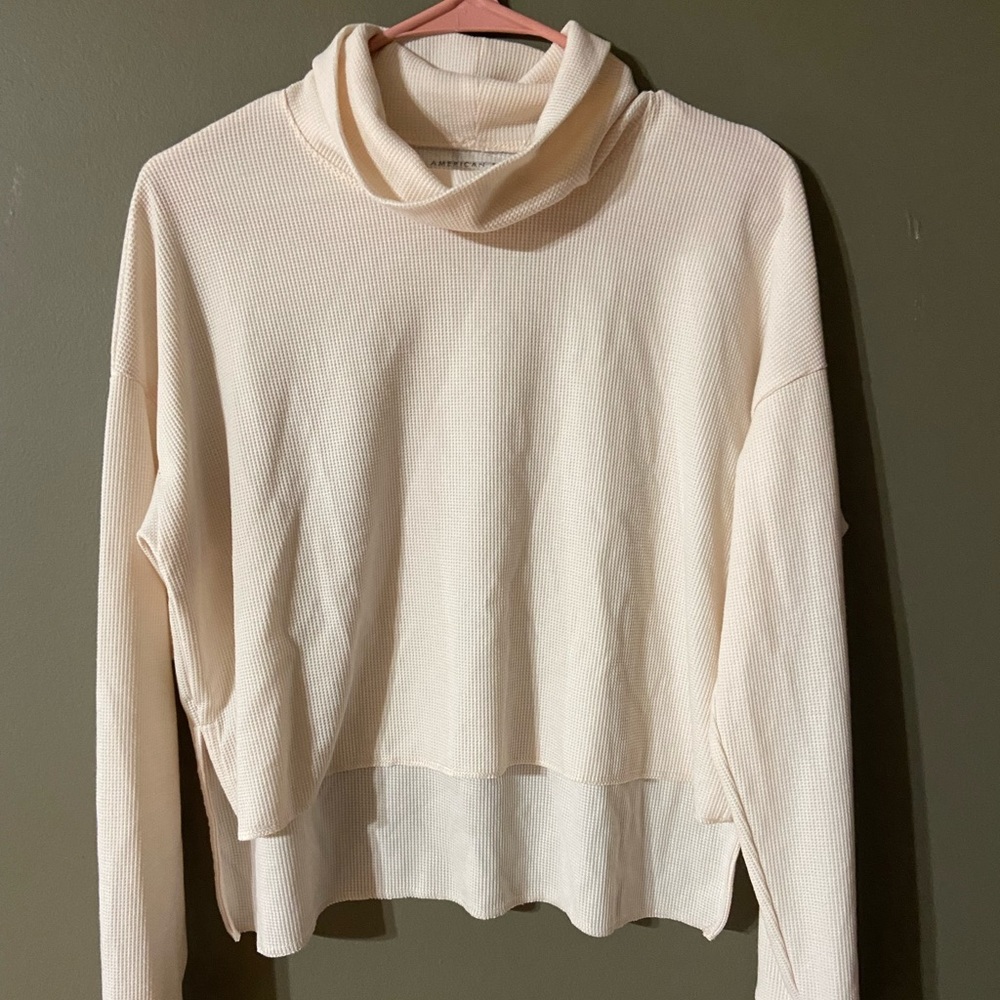 NWOT American Eagle AE Thermal Hi Low Top Shirt XXS oversized